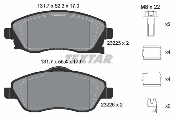 Brake Pad Set, disc brake (Front axle)  Art. 2322501