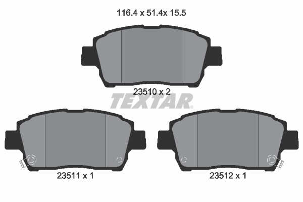 Brake Pad Set, disc brake (Front axle)  Art. 2351002