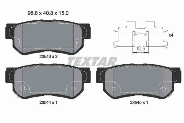 Brake Pad Set, disc brake (Rear axle)  Art. 2354301