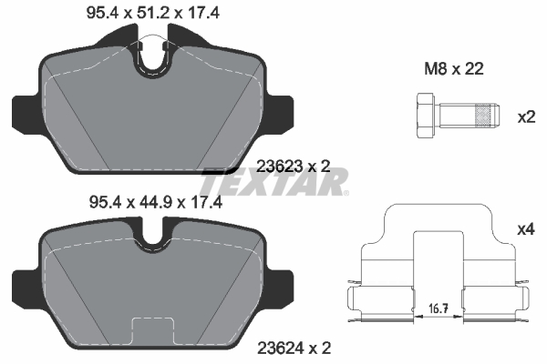 Brake Pad Set, disc brake (Rear axle)  Art. 2362303