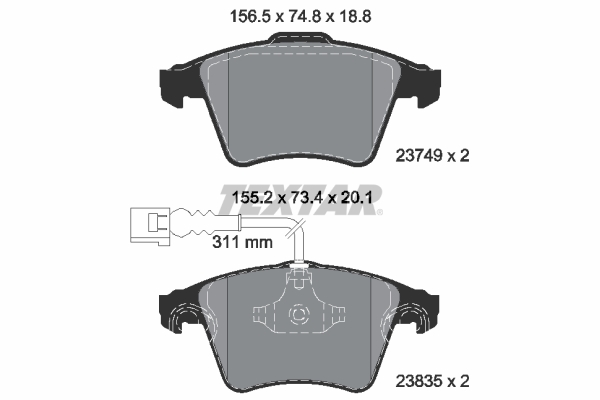 Brake Pad Set, disc brake (Front axle)  Art. 2374901