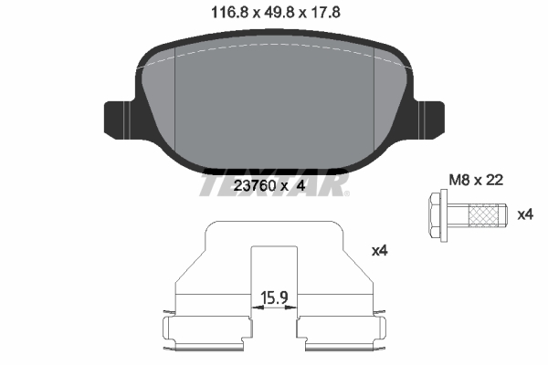 Brake Pad Set, disc brake (Rear axle)  Art. 2376001