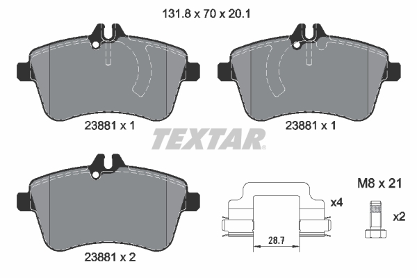 Brake Pad Set, disc brake (Front axle)  Art. 2388101