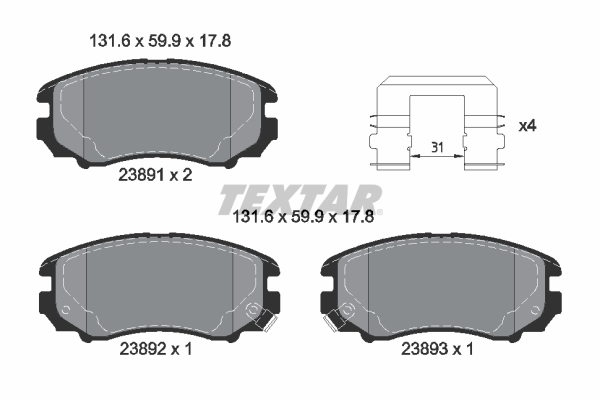 Brake Pad Set, disc brake (Front axle)  Art. 2389105