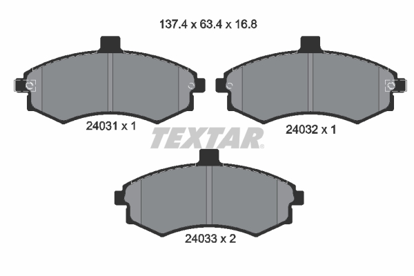 Brake Pad Set, disc brake (Front axle)  Art. 2403101