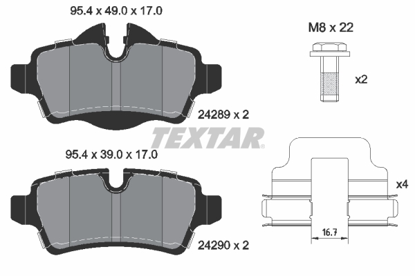 Brake Pad Set, disc brake (Rear axle)  Art. 2428901