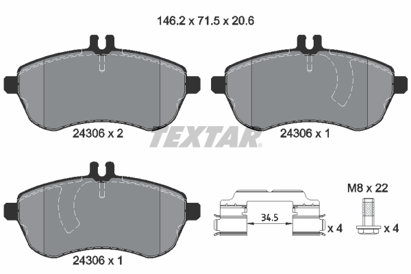 Brake Pad Set, disc brake (Front axle)  Art. 2430601