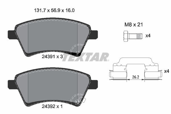 Brake Pad Set, disc brake (Front axle)  Art. 2439101