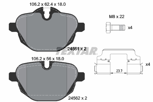 Brake Pad Set, disc brake (Rear axle)  Art. 2456101