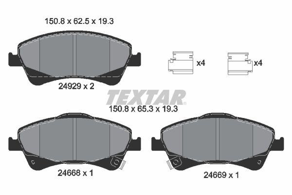 Brake Pad Set, disc brake (Front axle)  Art. 2466801