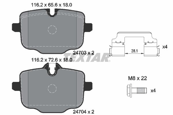 Brake Pad Set, disc brake (Rear axle)  Art. 2470301