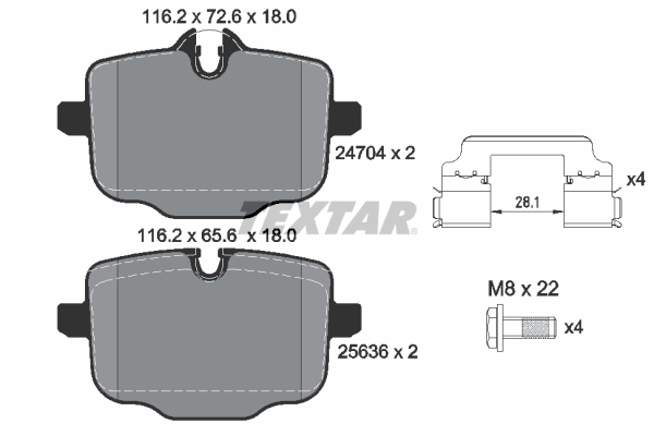 Brake Pad Set, disc brake (Rear axle)  Art. 2470401