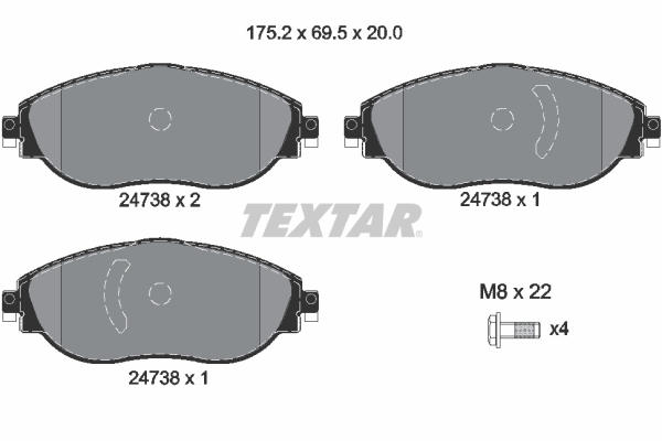 Brake Pad Set, disc brake (Front axle)  Art. 2473806