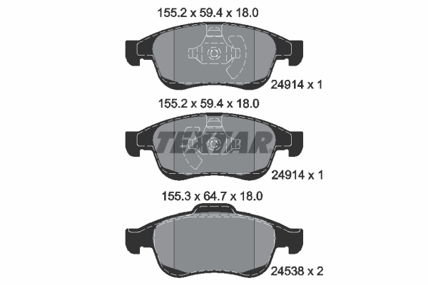 Brake Pad Set, disc brake (Front axle)  Art. 2491401