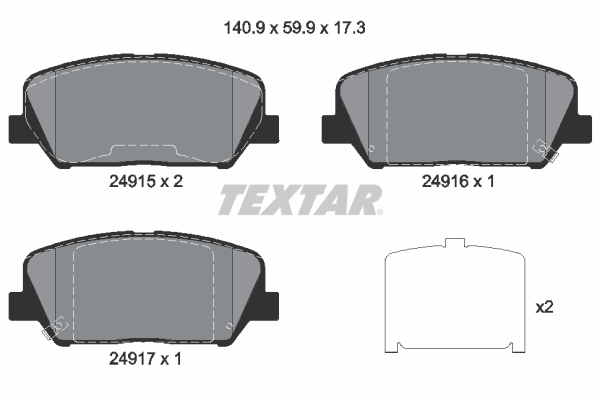 Brake Pad Set, disc brake (Front axle)  Art. 2491501