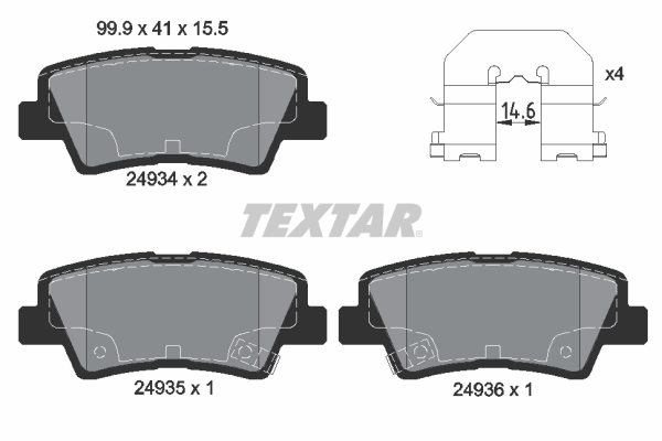 Brake Pad Set, disc brake (Rear axle)  Art. 2493401