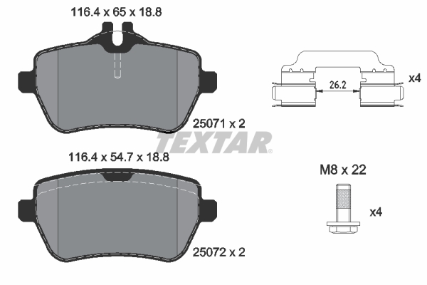 Brake Pad Set, disc brake (Rear axle)  Art. 2507101