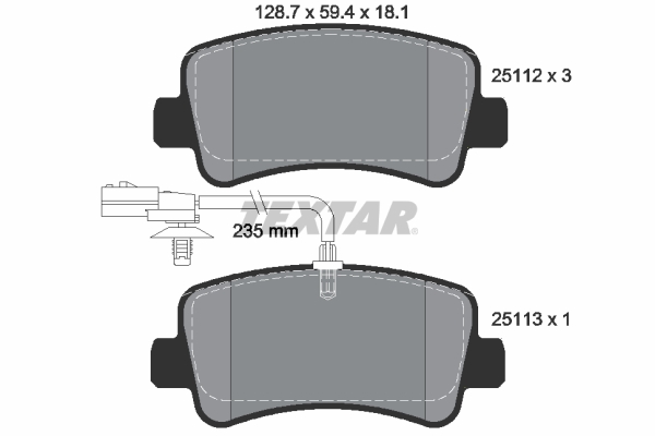 Brake Pad Set, disc brake (Rear axle)  Art. 2511201