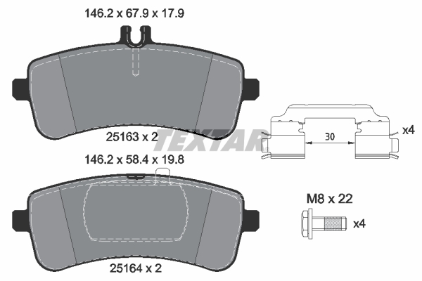 Brake Pad Set, disc brake (Rear axle)  Art. 2516301