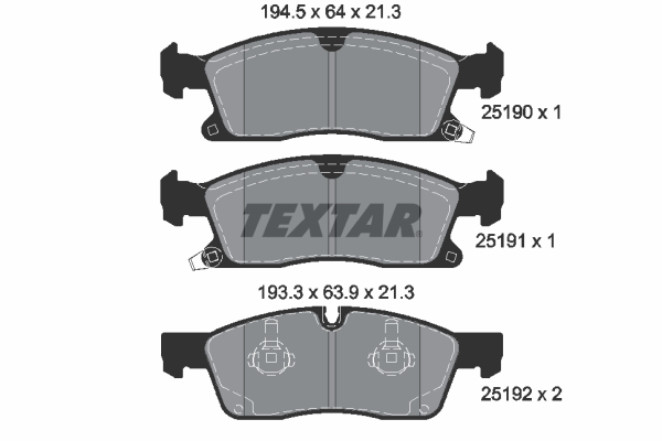 Brake Pad Set, disc brake (Front axle)  Art. 2519001