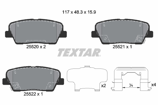 Brake Pad Set, disc brake (Rear axle)  Art. 2552003