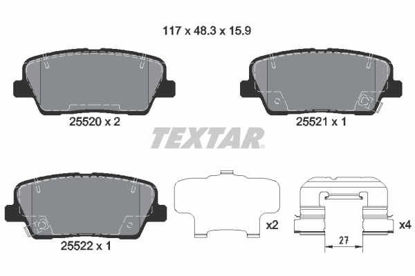 Brake Pad Set, disc brake (Rear axle)  Art. 2552008