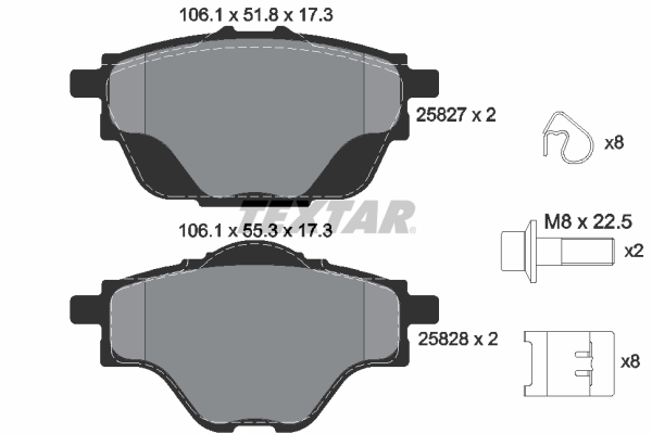 Brake Pad Set, disc brake (Rear axle)  Art. 2582701