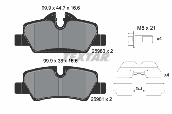 Brake Pad Set, disc brake (Rear axle)  Art. 2598001