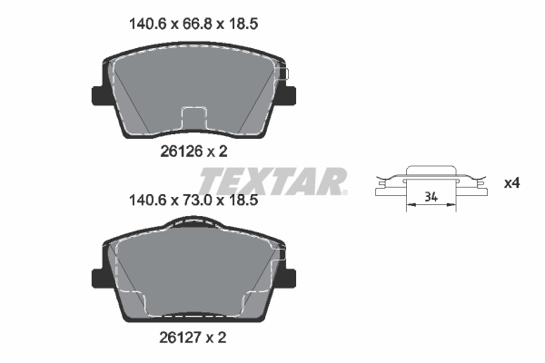 Brake Pad Set, disc brake (Front axle)  Art. 2612601