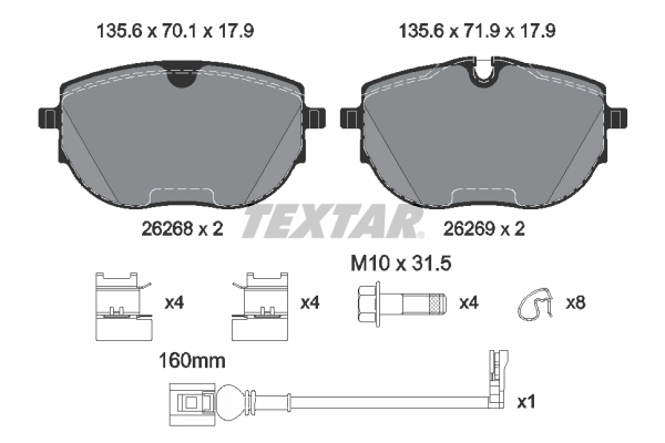 Brake Pad Set, disc brake (Front axle)  Art. 2626801