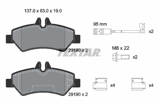 Brake Pad Set, disc brake (Rear axle)  Art. 2919001