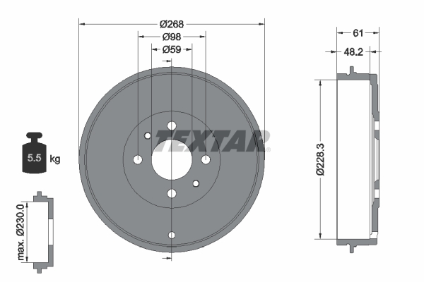 Brake Drum (Rear axle)  Art. 94014000