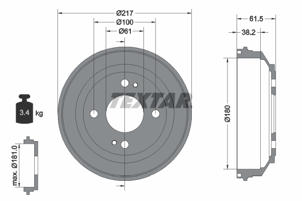 Brake Drum (Rear axle)  Art. 94017500