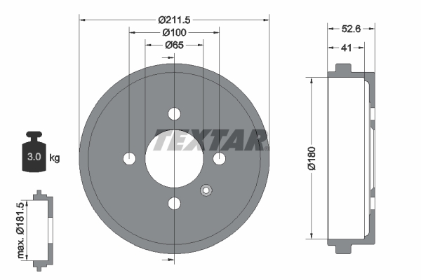 Brake Drum (Rear axle)  Art. 94022700