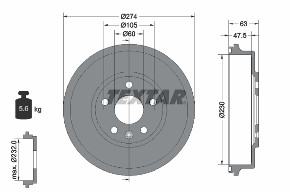 Brake Drum (Rear axle)  Art. 94039600