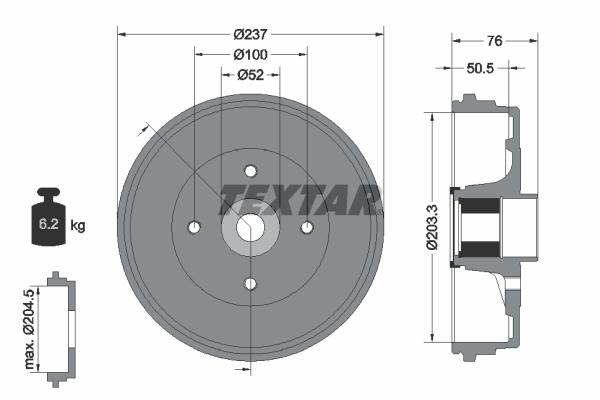 Brake Drum (Rear axle)  Art. 94041400