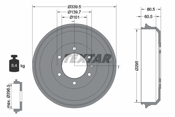 Brake Drum (Rear axle)  Art. 94043300