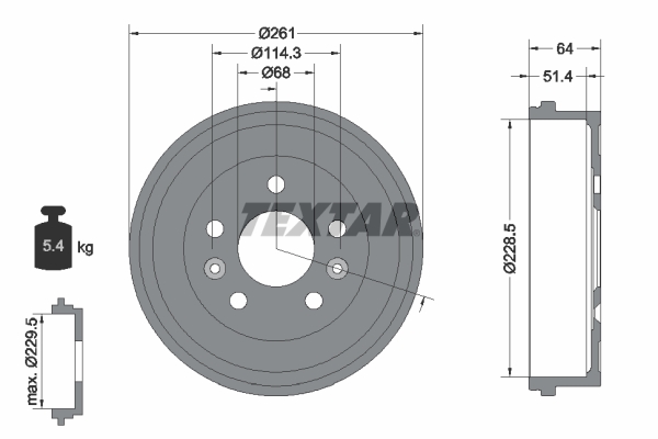 Brake Drum (Rear axle)  Art. 94045500