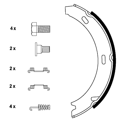 Brake Shoe Set, parking brake  Art. 91044500