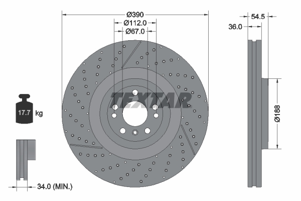 Brake Disc (Ventilated)  Art. 92337005