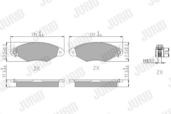 Brake Pad Set, disc brake (Front axle)  Art. 571931J