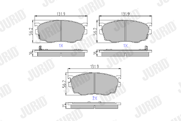 Brake Pad Set, disc brake (Front axle)  Art. 572444J