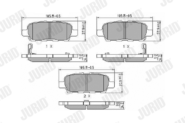 Brake Pad Set, disc brake (Rear axle)  Art. 572501J