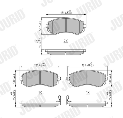 Brake Pad Set, disc brake (Front axle)  Art. 572541J