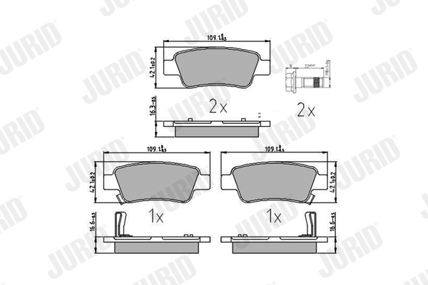 Brake Pad Set, disc brake (Rear axle)  Art. 572606J