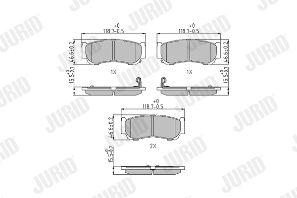 Brake Pad Set, disc brake (Rear axle)  Art. 572608J