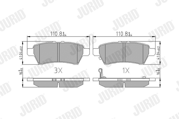 Brake Pad Set, disc brake (Rear axle)  Art. 572610J