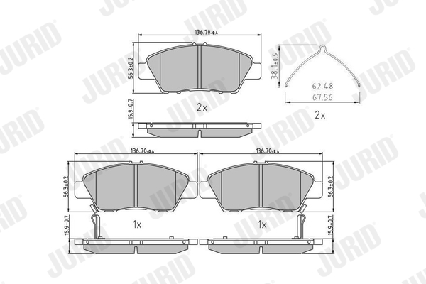 Brake Pad Set, disc brake (Front axle)  Art. 572637J