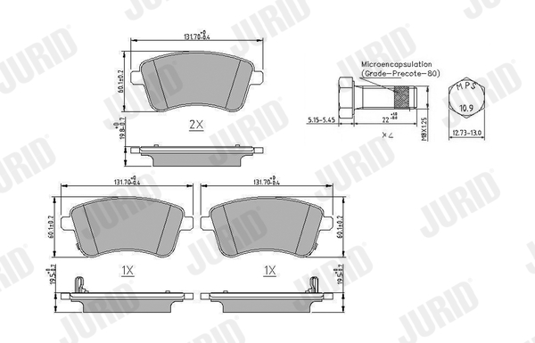 Brake Pad Set, disc brake (Front axle)  Art. 572657J