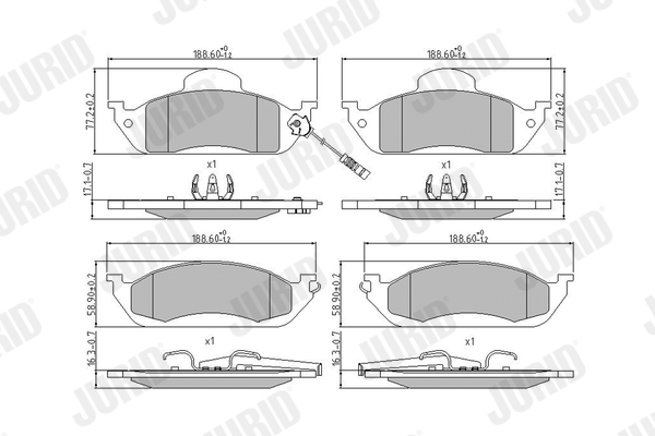 Brake Pad Set, disc brake (Front axle)  Art. 573034J